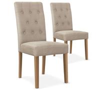 Menzzo - Lot de 2 chaises Charmly - Design tissu 99 cm - Beige