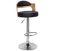 Menzzo Lot de 2 chaises de Bar Ruben Chêne Clair & Noir - Hauteur d’Assise 75 cm - Sièges de Bar Design pour Cuisine et îlot