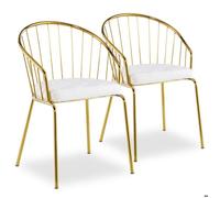 MENZZO Lot de 2 chaises/fauteuils Eventille Simili Blanc - Chaises Salle À Manger