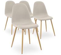 Lot de 4 chaises scandinaves Gao Tissu Beige