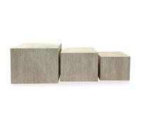 Lot de 3 Tables Basses Effet Travertin Odis 58cm Beige