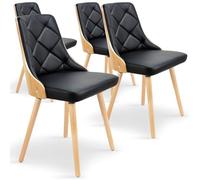 Lot de 4 Chaises Scandinave Cargo 79cm Chêne & Noir