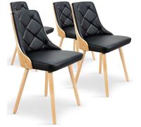 Paris Prix – Chaises Scandinaves Cargo 79 cm Chêne clair et noir – Lot de 4