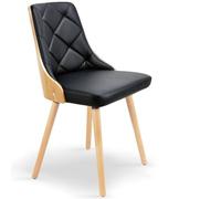 Lot de 6 Chaises Scandinave Cargo 79cm Chêne & Noir
