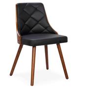 Menzzo – Lot de 8 chaises scandinaves Lalix Bois Noisette et Noir