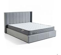 MENZZO Pack Lit-coffre Magorial + Matelas Bedream 180x200cm Velours Gris - Velours Lit complet : L190 x P217 x H110 cmMatelas