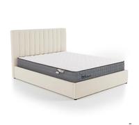 MENZZO Pack Lit-coffre Songe + Matelas Bedream 180x200cm Tissu bouclette Beige - Tissu bouclette,Tissu Lit : L189 x P217 x H112