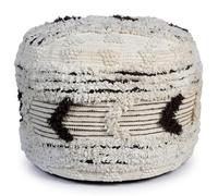 Menzzo Pouf Quito Tissu Blanc et Noir