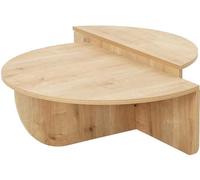 Menzzo Set de 2 Tables Basses Design Oatglow Chêne Clair