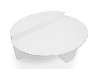Menzzo Set de 2 Tables Basses Glowik Blanc Mat - Tables Basses Salon Style Contemporain - Meuble décoratif Salon Gain de Place