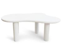 MENZZO Table à manger forme nuage asymétrique L180cm VALDO Blanc minéral texturé