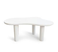 MENZZO Table à manger forme nuage asymétrique L180cm VALDO Blanc minéral texturé