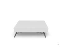 Menzzo Table Basse Relevable Sundance Blanc Laqué - Extensible 120 à 190 cm - Table Transformable avec Plateau Relevable et Rallonges - Meuble Gain de Place Design Moderne Salon