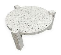 MENZZO Table basse ronde moderne Titouan D84cm Effet Terrazzo
