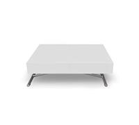 Menzzo Table Basse Sundance Blanc Laqué - avec Plateau Relevable et Rallonges, Extensible 120 à 190 cm - Meuble Gain de Place Design Moderne Salon