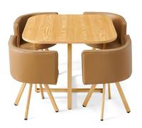 MENZZO Table et chaises scandinaves Oslo Taupe - table à manger L90 x P90 x H75 cm