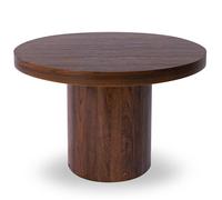 MENZZO Table ronde extensible 110-260cm Suzie Bois noisette - table à manger L110 x P110 x H76 cmAvec 1 rallonge : P110 x L160