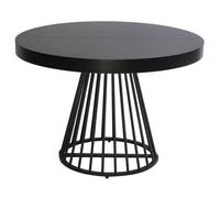 Menzzo Table ronde extensible Grivery – design modulable pour cuisine & salon – Noir