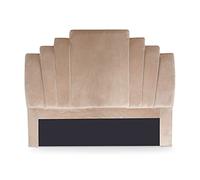 Menzzo Tête de lit Arena 140 cm Velours Taupe - Tête de lit Design capitonnée - Habillage lit Double Moderne et élégant