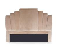 Menzzo Tête de lit Arena matelassée 160 cm velours Taupe sans montage