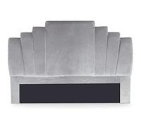 Menzzo Tête de Lit Arena 180 cm en Velours Argent - Tête de Lit Design Capitonnée pour Lit 180 cm - Déco Chambre Moderne Élégante et Confortable