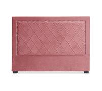 Menzzo Tête de Lit Capitonnée Meghan 160 cm Velours Rose - Design Moderne pour Lit Double - Décoration Chambre Adulte Style Chic et Cocooning sans Fixation