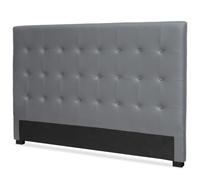 Menzzo Tête de lit capitonnéLuxor 180 cm Simili Cuir Gris - L180 x P8 x H120 cm - Élégante décoration Chambre pour lit Double Standard