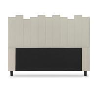 Menzzo Tête de lit Lucky 160 cm - Tissu Beige capitonné - L160 x P8 x H120 cm - Design élégant pour lit Double