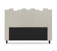 Menzzo Tête de lit Lucky 160 cm - Tissu Beige capitonné - L160 x P8 x H120 cm - Design élégant pour lit Double