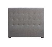 Menzzo Tête de lit Luxor 140 cm - Tissu Taupe capitonné - Design élégant Contemporain - Tête de lit rembourrée pour lit Double - L140 x P8 x H120 cm
