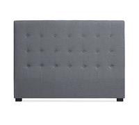 Menzzo Tête de lit Luxor 160 cm - Tissu Gris - Panneau rembourré Design - Support Mural - Décoration Chambre Moderne