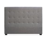 Menzzo Tête de lit Luxor 160 cm - Tissu Taupe capitonné - Design Chic Contemporain - Tête de lit rembourrée pour lit Double - L160 x P8 x H120 cm