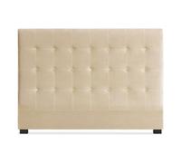 Menzzo Tête de Lit Luxor 160 cm Velours Beige - Design Capitonné Chic Classique - Tête de Lit Élégante pour Lit Double - Style Moderne et Intemporel Chambre Adulte