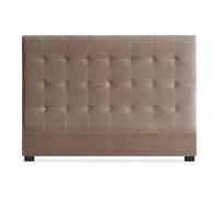 Menzzo Tête de lit Luxor 160 cm - Velours Taupe capitonné - L160 x P8 x H120 cm - Élégante décoration Chambre pour lit Double Standard