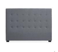 Menzzo Tête de lit Luxor 160 cm - Tissu Gris - Panneau rembourré Design - Support Mural - Décoration Chambre Moderne