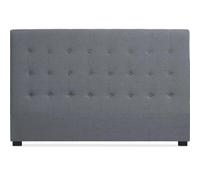 Menzzo Tête de lit Luxor 180 cm - Tissu Gris capitonné - L180 x P8 x H120 cm - Élégant décor Chambre Adulte pour lit Double 180 cm