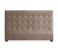 Menzzo Tête de lit Luxor 180 cm Velours Taupe - Design Chic & Confortable - Compatible lit 180 cm - Installation Facile