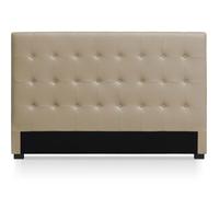 Menzzo Tête de lit Luxor HB180 capitonnée Taupe L180 x P8 x H120 cm