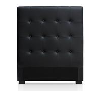 Menzzo Tête de lit Luxor 90 cm Noire - Tête de lit capitonnée Style Chic - Revêtement PU - pour lit 1 Place - Design élégant