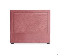 Menzzo Tête de lit Meghan 140 cm Velours Rose - tête de lit capitonnée Design - Compatible lit Double 140 cm - Panneau décoratif Chambre Adulte - Style Chic et cocooning