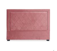 Menzzo Tête de lit Meghan 160 cm capitonnée en velours rose pour lit double