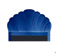Menzzo Tête de lit Mermaid 140 cm Velours Bleu matelassée Chic – Design coquillage