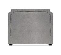Menzzo Tête de Lit Milana 140 cm Tissu Taupe - Design Chic Capitonné avec Clous Décoratifs - Tête de Lit Moderne Élégante pour Lit Double
