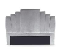Menzzo Tête de lit rembourrée sans Fixation Arena 160 cm Velours Argent capitonné - Design Glamour Contemporain - L160 x P10 x H120 cm