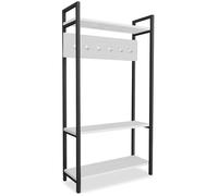 Menzzo Vestiaire MARCADET Blanc - Meuble d’entrée Moderne avec étagères, patères et Rangement Design Contemporain