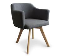 Menzzo yf1529grisfonce Dantes Chaise/Fauteuil Scandinaves Tissu/Bois Gris Foncé 58 x 58 x 70 cm