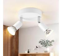 meoaow Plafonnier LED GU10 2 spots blanc moderne orientable 350°