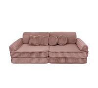 MEOWBABY Canapé Convertible pour Enfants - Chauffeuse Enfant 1 Place Pliable - Petit Sofa Modulable, Canapé Lit Bébé, Fauteuil Confortable, Churros, Rose Nude