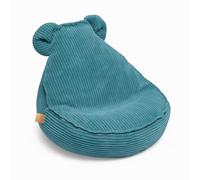 MEOWBABY Pouf Chambre Enfant - Fauteuil Poire Confortable et Léger - Pouf Poire Ergonomique pour Lecture et Jeu - Siège Douillet pour Fille et Garçon avec Remplissage de Billes, Côtelé, Turquoise