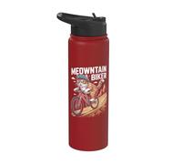 Meowntain Biker Cat Adventure Fun Stainless Steel Insulated Water Bottle